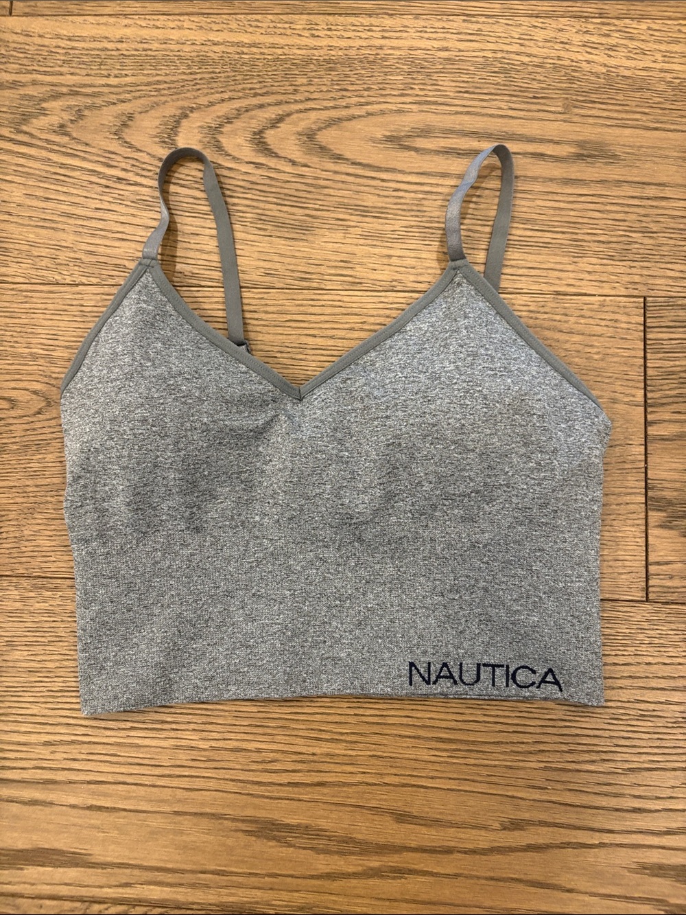 Nautica Light Gray Stretch Bralette Tank Top size large